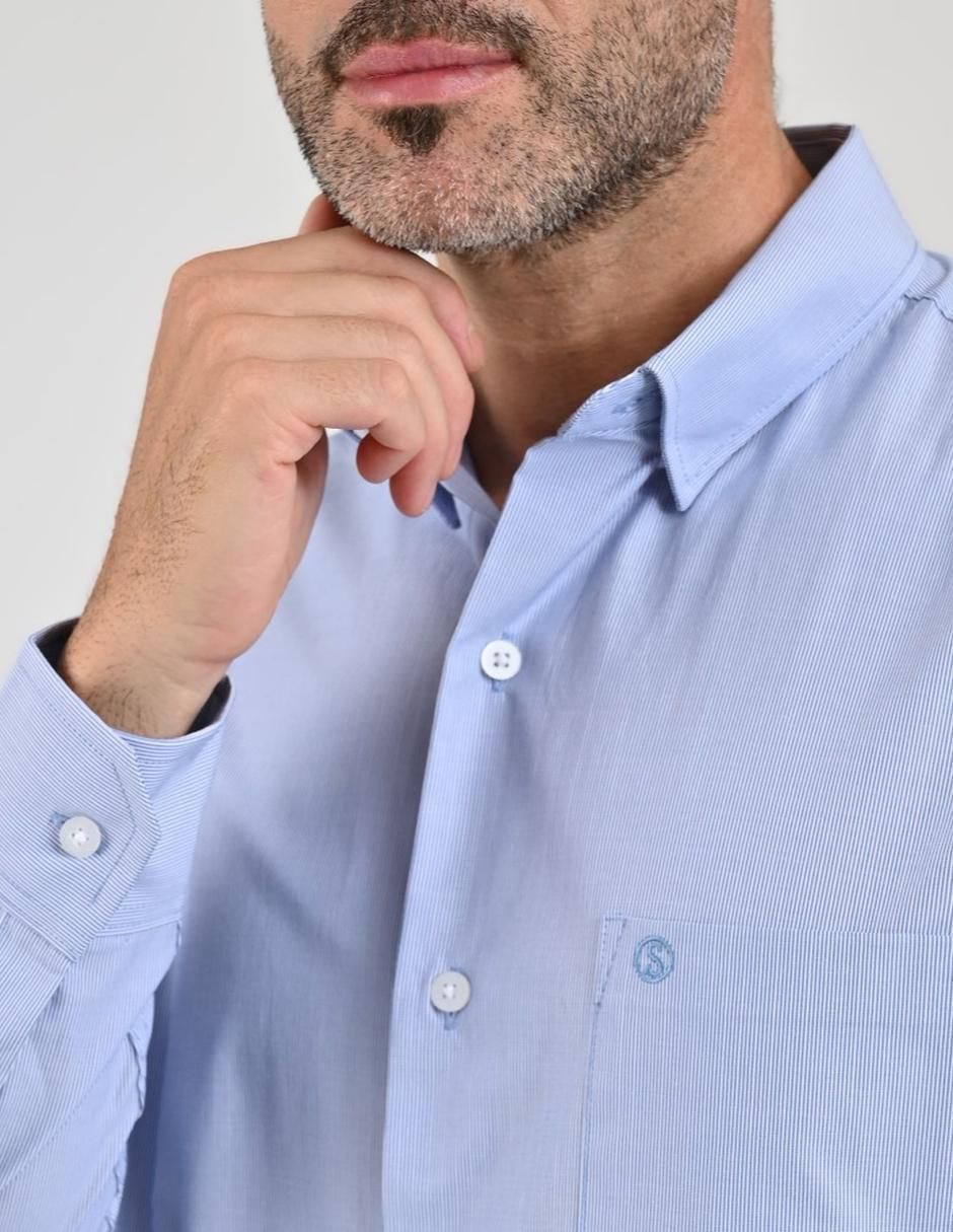 Camisa casual de algodón manga larga para hombre
