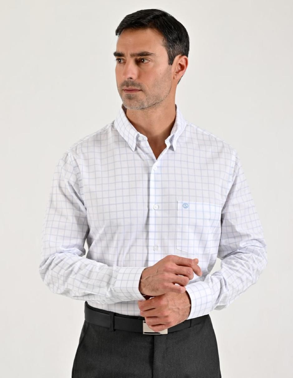 Camisa casual de algodón manga larga para hombre