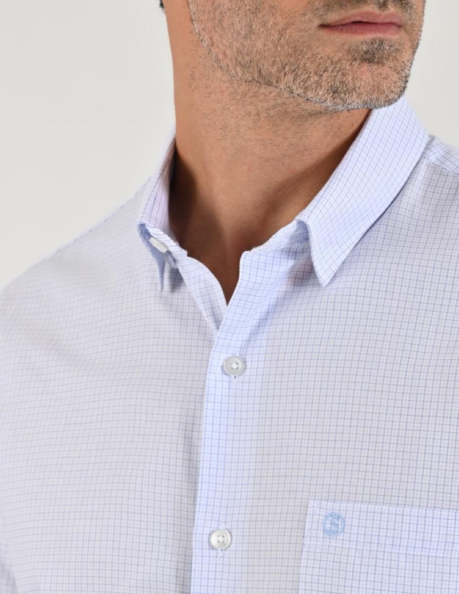 Camisa casual de algodón manga corta para hombre