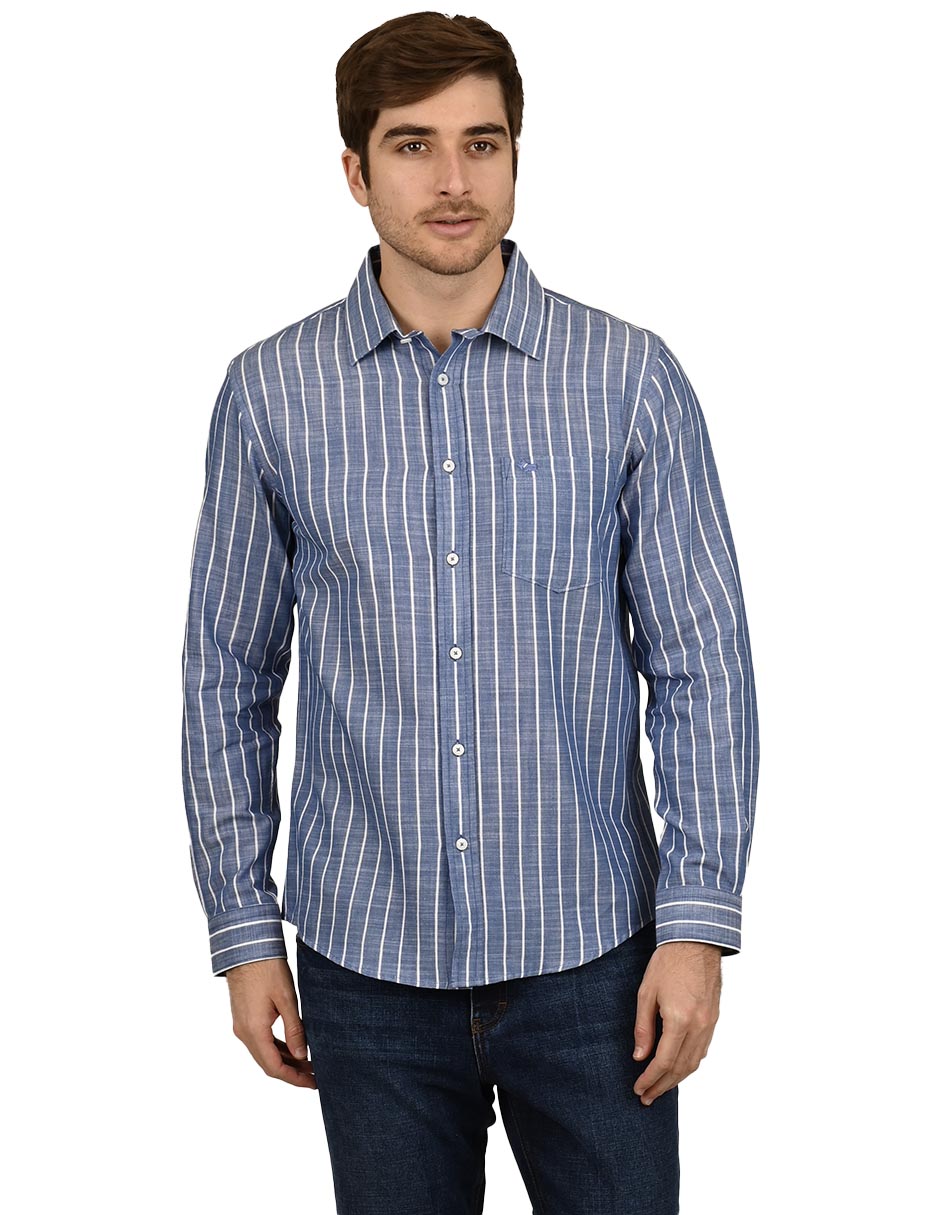 Camisa de algodón manga larga para hombre