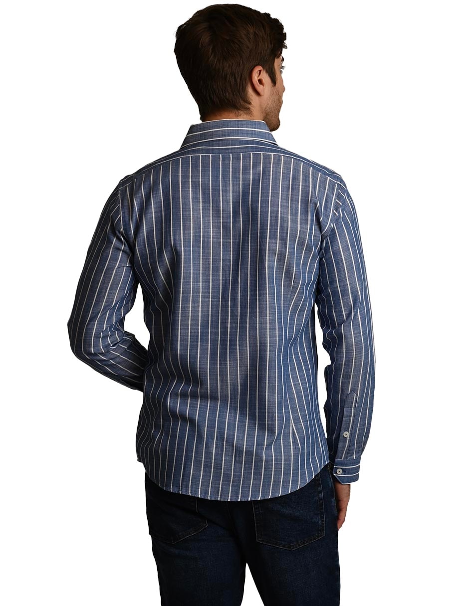Camisa de algodón manga larga para hombre