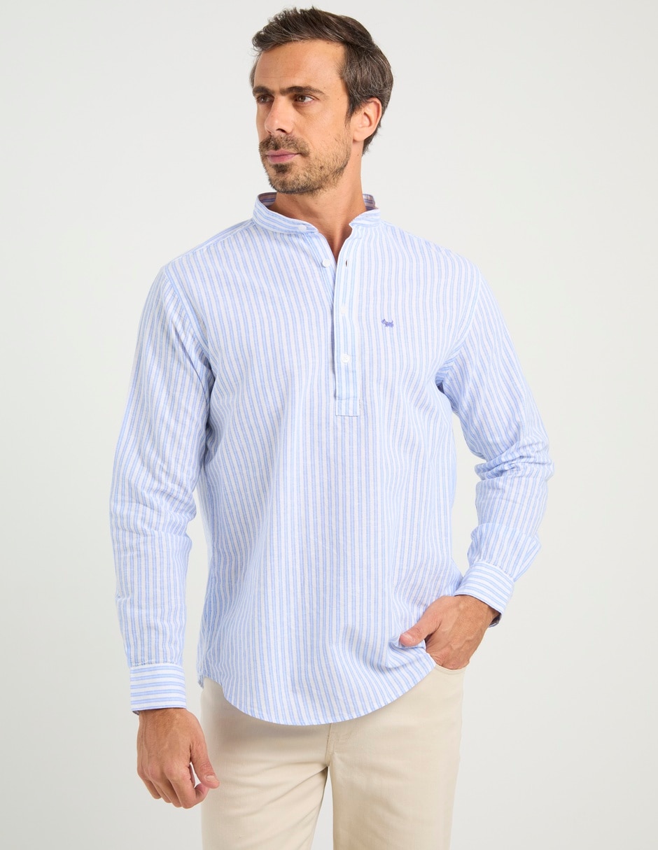 Camisa casual de algodón manga larga para hombre 7