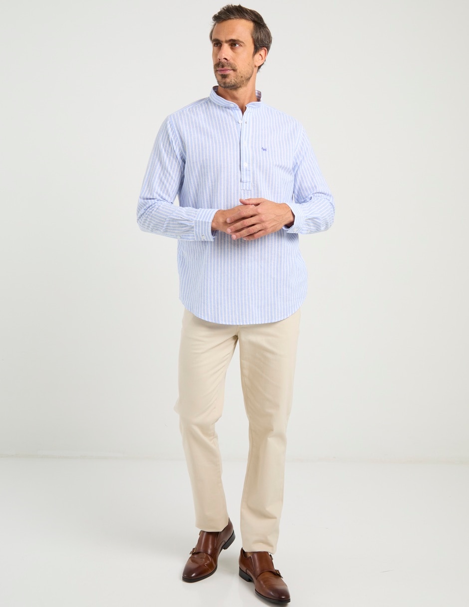 Camisa casual de algodón manga larga para hombre 8