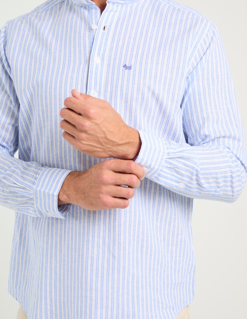 Camisa casual de algodón manga larga para hombre 10