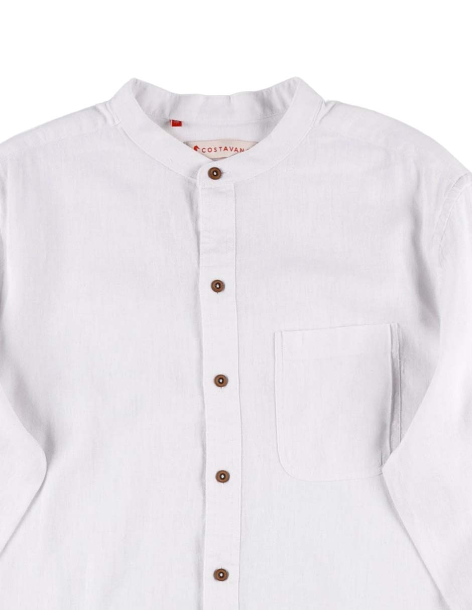 Camisa casual de algodón manga larga para hombre 12