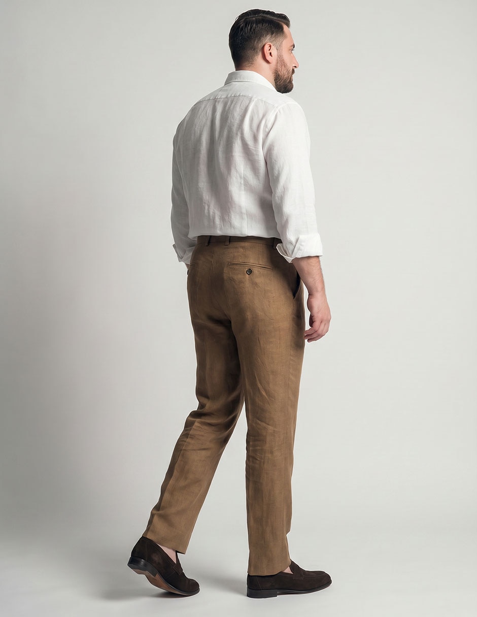 Pantal—n formal chislim ‡bito de lino para hombre 2