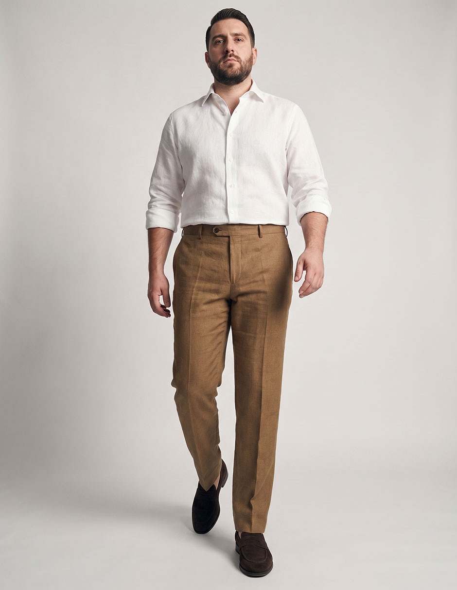 Pantal—n formal chislim ‡bito de lino para hombre 3