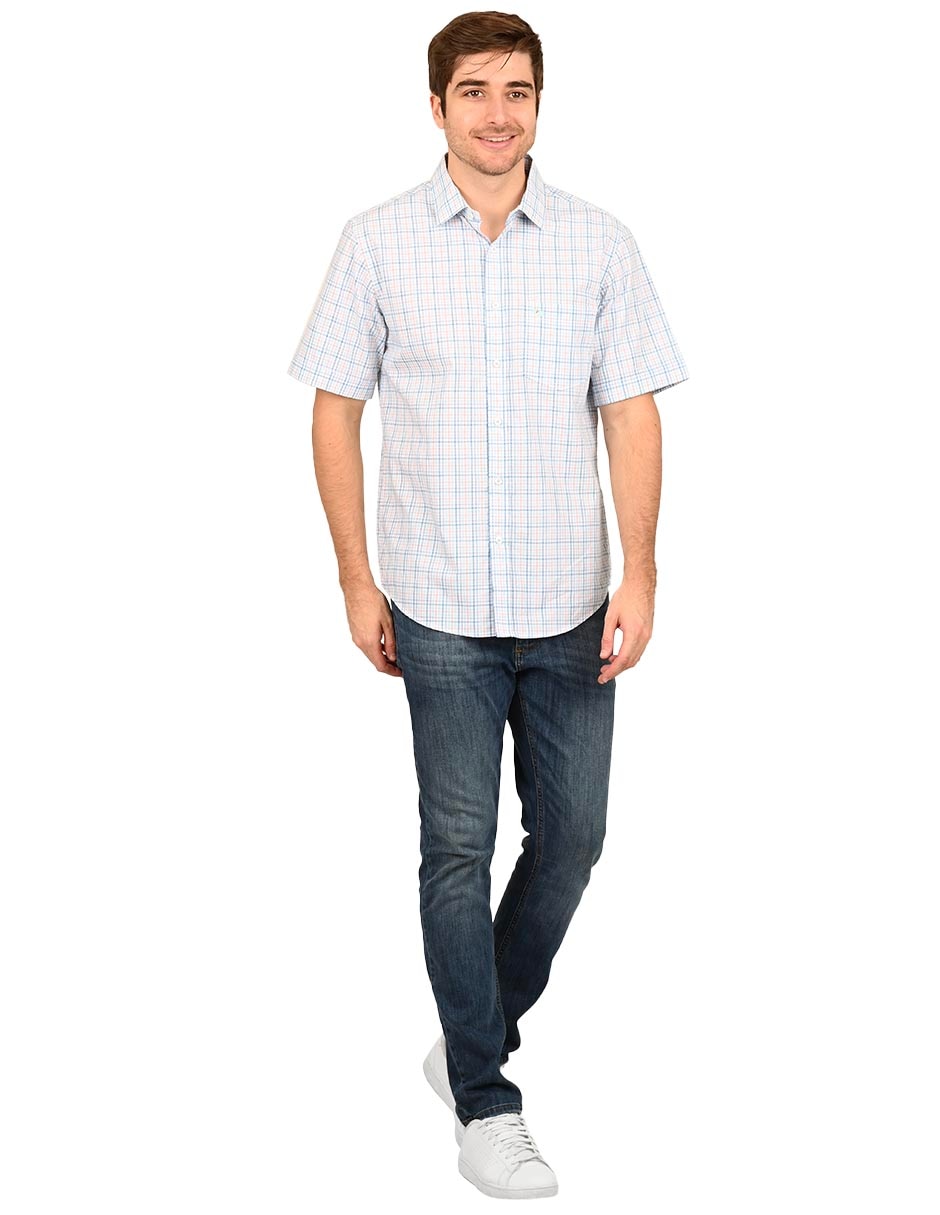 Camisa casual de algodón manga corta para hombre 4