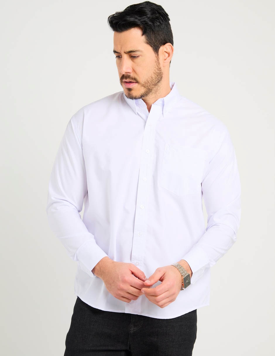Camisa casual de algodón manga larga para hombre 1