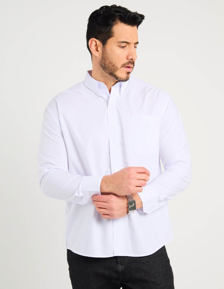 Camisa casual de algodón manga larga para hombre 7