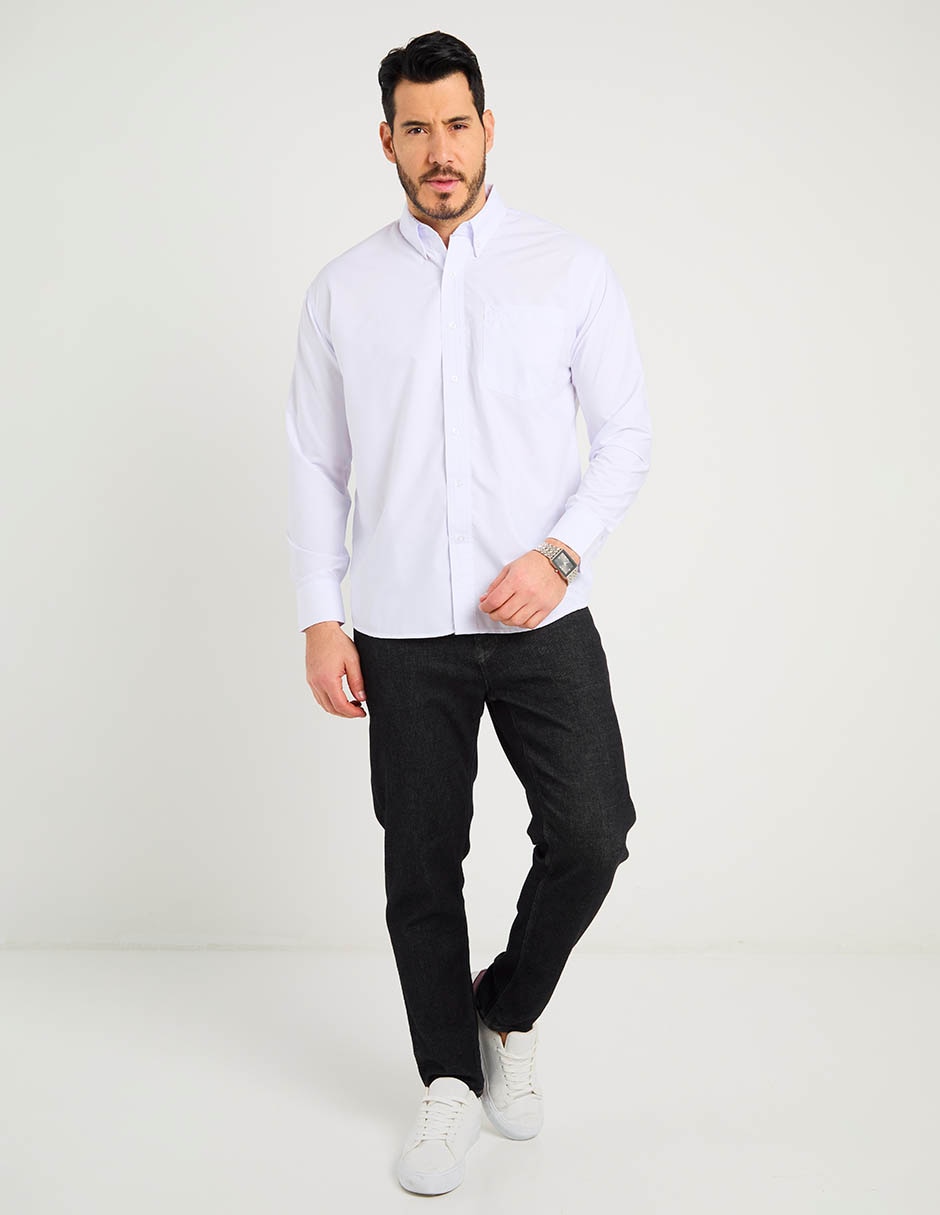 Camisa casual de algodón manga larga para hombre 8