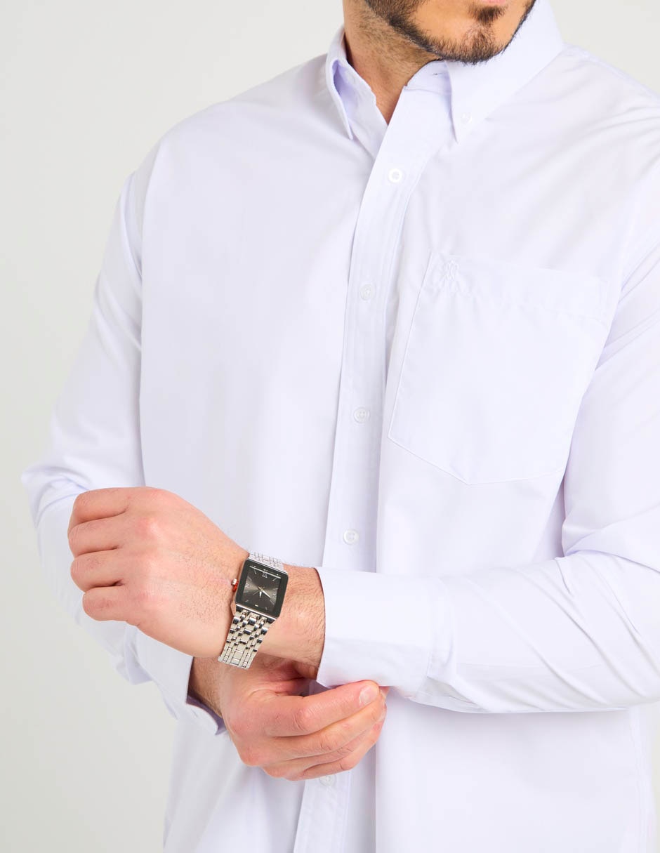 Camisa casual de algodón manga larga para hombre 10