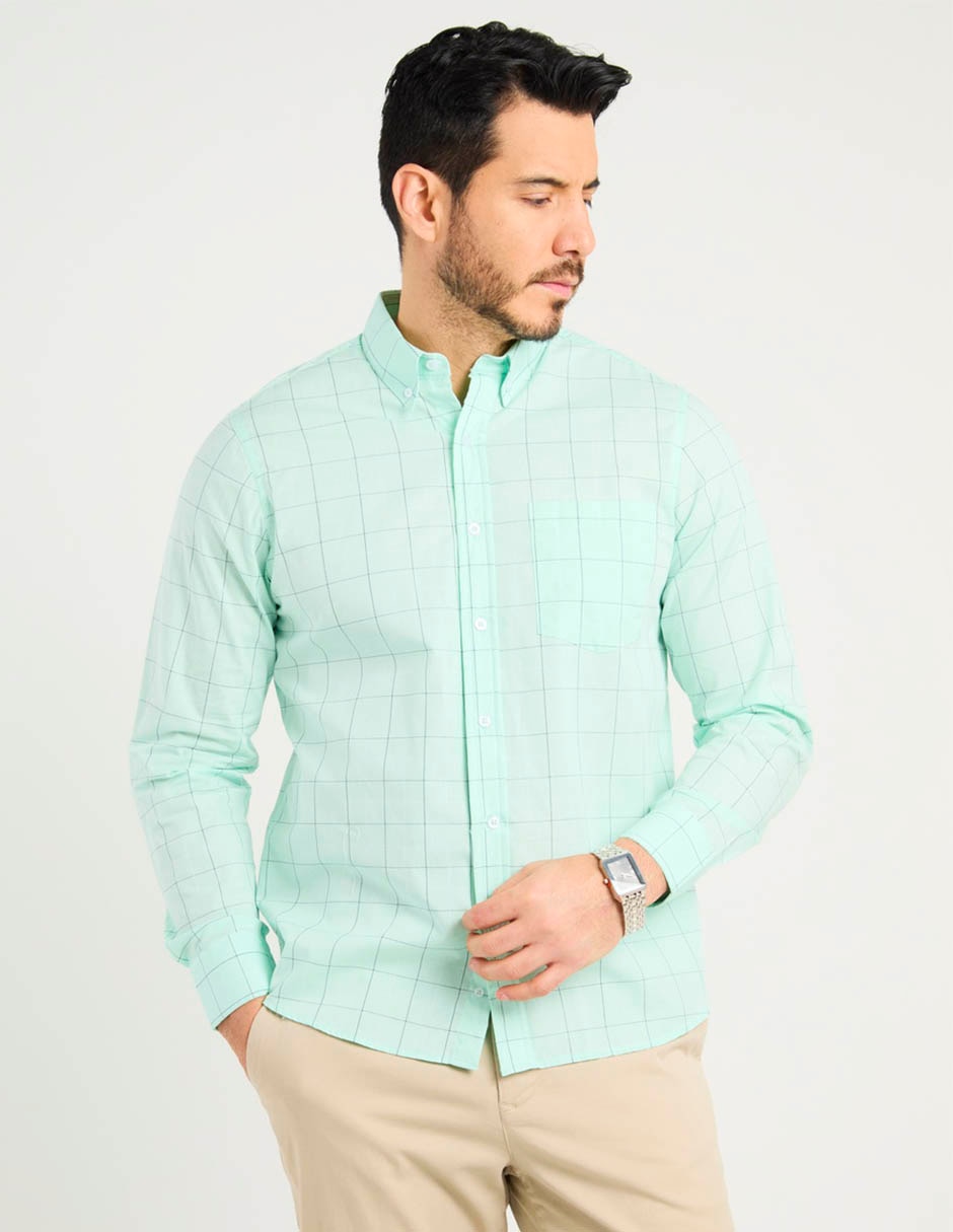 Camisa casual Regent Street de algodón manga larga para hombre