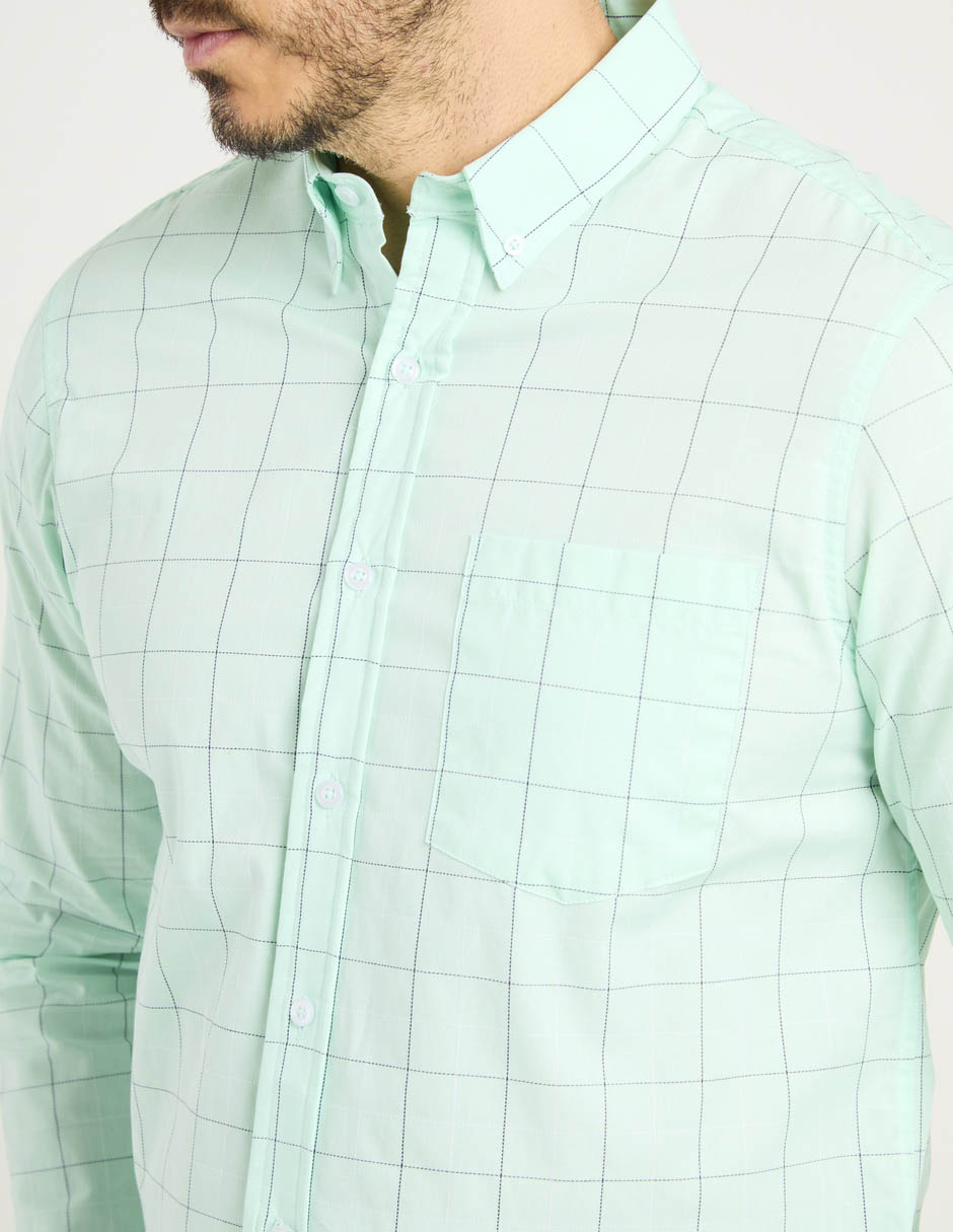 Camisa casual Regent Street de algodón manga larga para hombre
