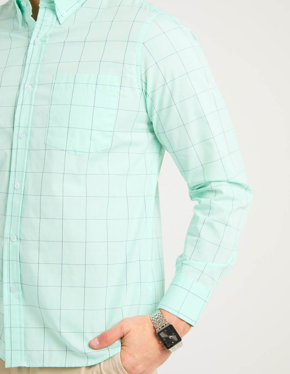 Camisa casual Regent Street de algodón manga larga para hombre