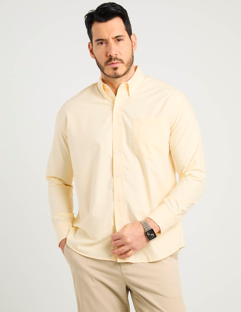 Camisa casual Cavalatti de algodón manga larga para hombre