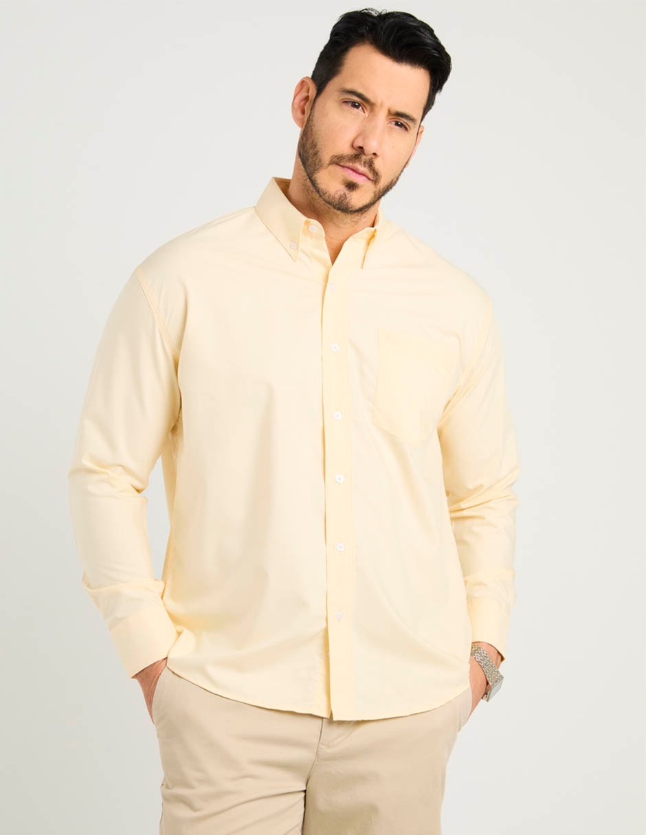 Camisa casual Cavalatti de algodón manga larga para hombre