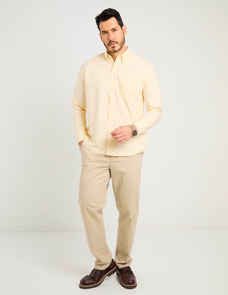 Camisa casual Cavalatti de algodón manga larga para hombre