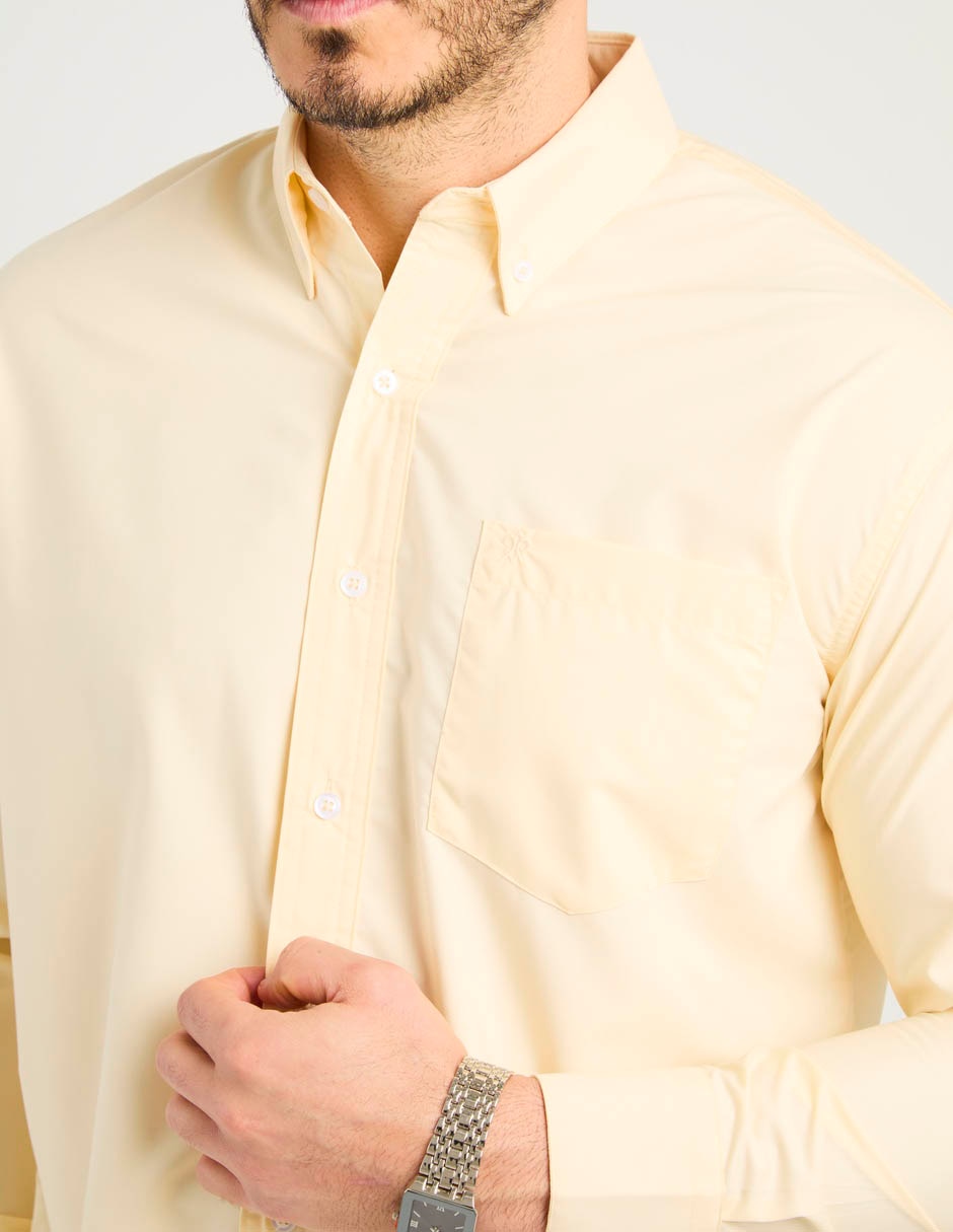 Camisa casual Cavalatti de algodón manga larga para hombre