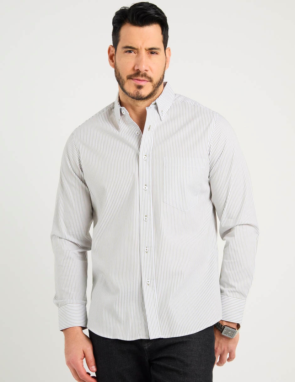 Camisa casual manga larga para hombre 1