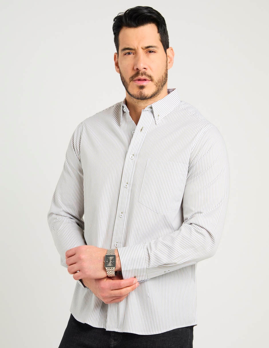 Camisa casual manga larga para hombre 7
