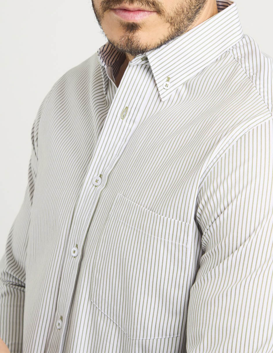 Camisa casual manga larga para hombre 9