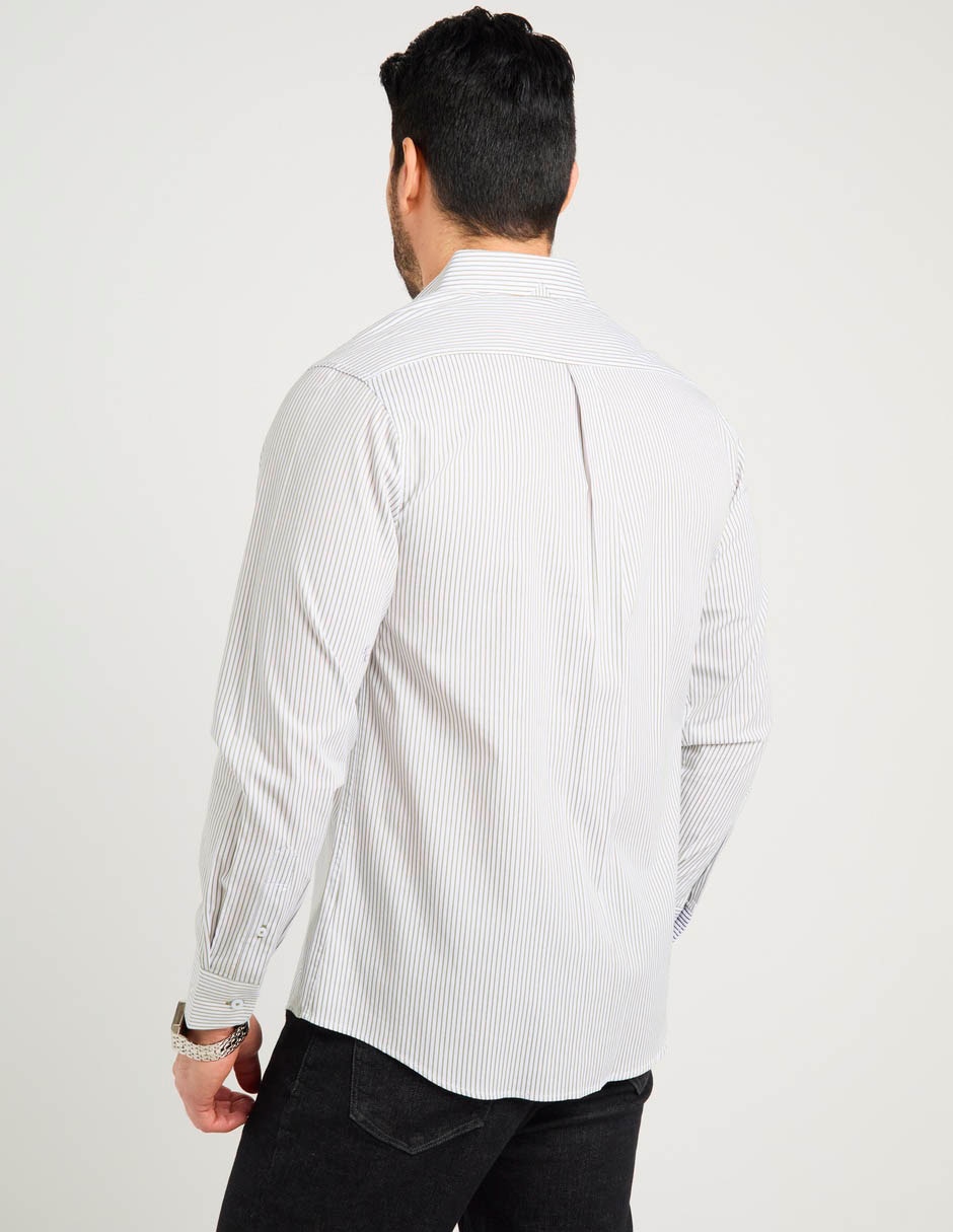 Camisa casual manga larga para hombre 11