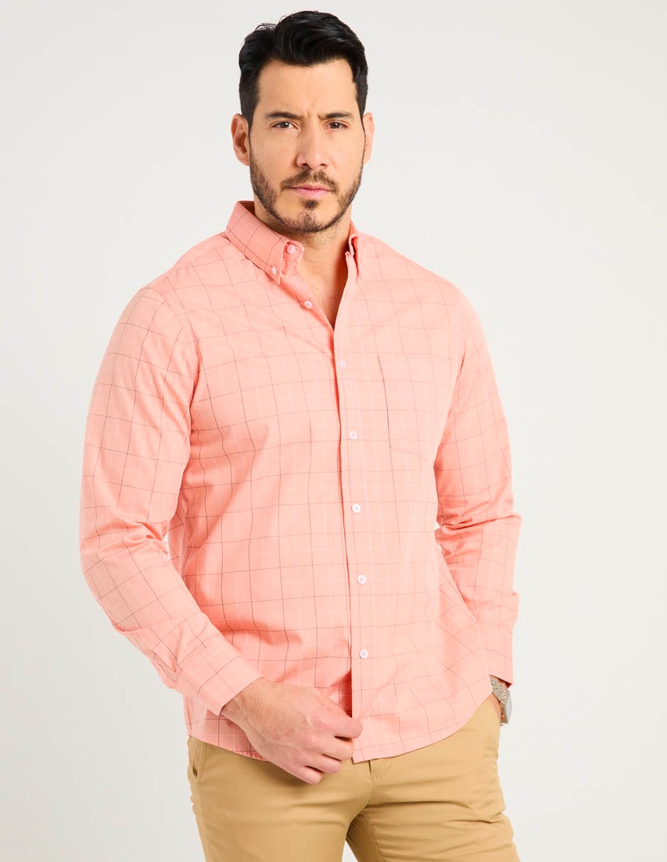 Camisa casual Regent Street de algodón manga larga para hombre