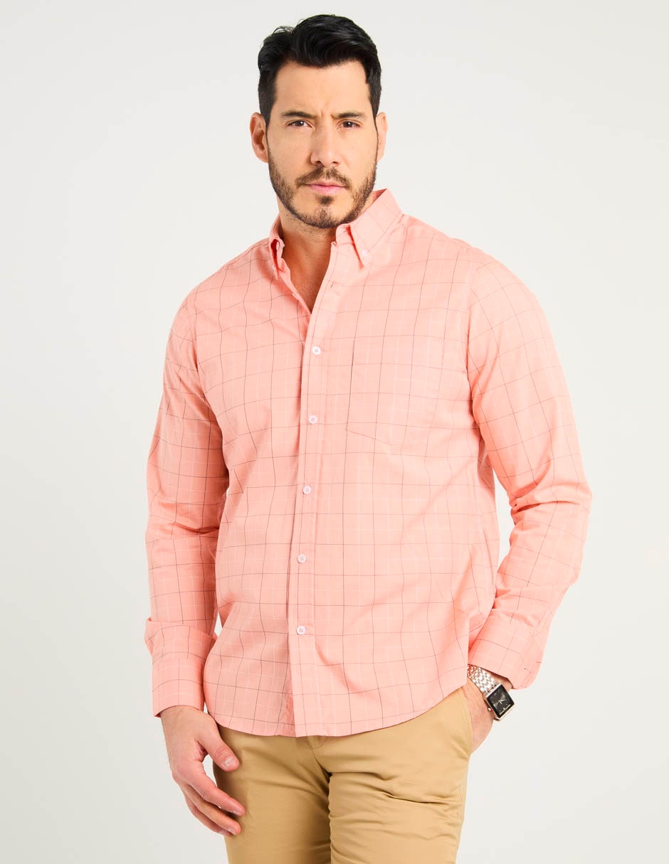 Camisa casual Regent Street de algodón manga larga para hombre