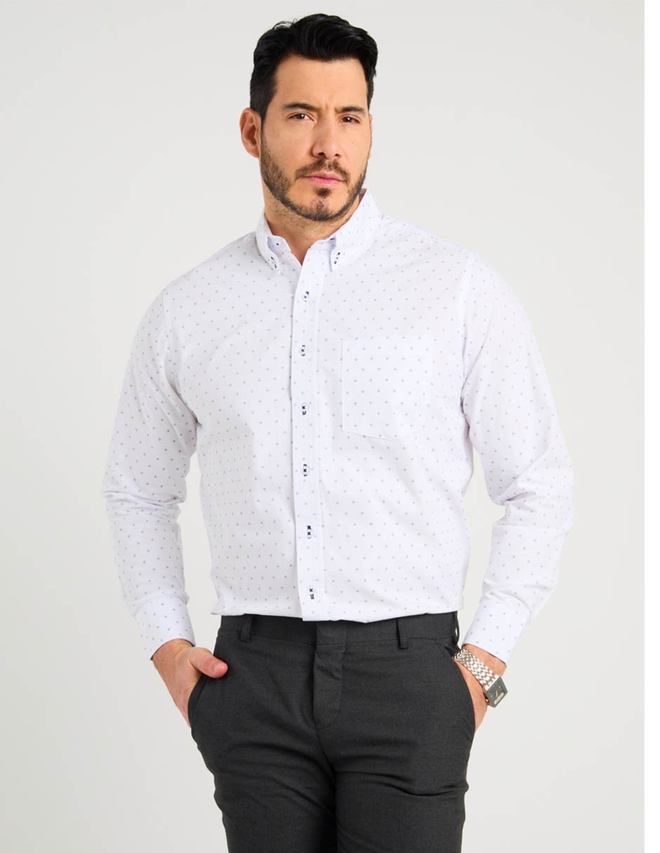 Camisa casual Regent Street de algodón manga larga para hombre