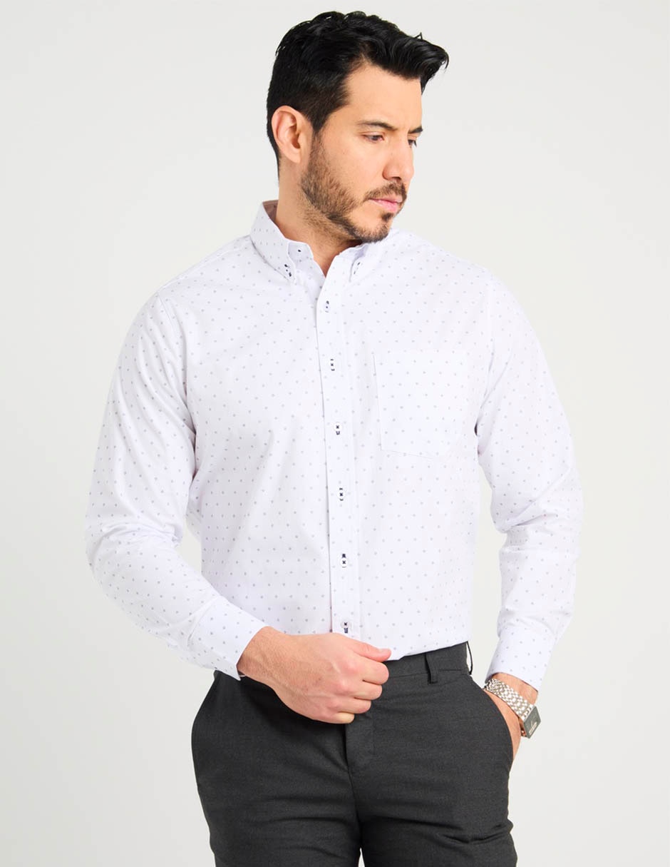 Camisa casual Regent Street de algodón manga larga para hombre