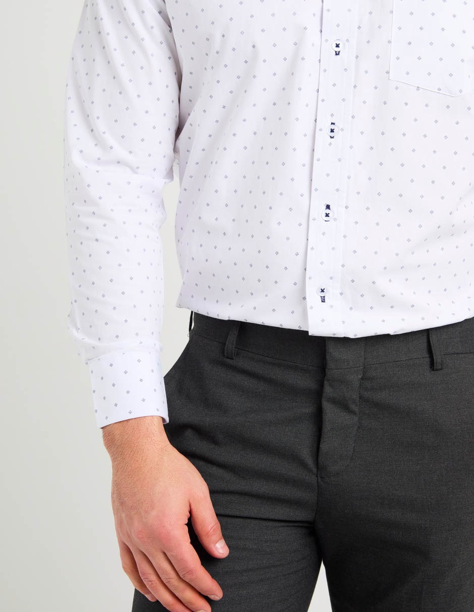Camisa casual Regent Street de algodón manga larga para hombre