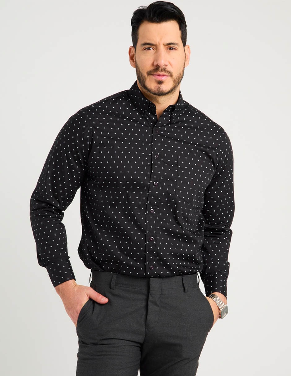 Camisa casual Regent Street de algodón manga larga para hombre