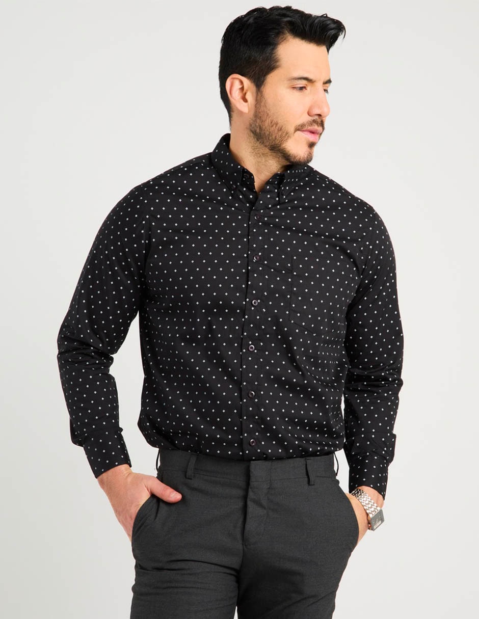 Camisa casual Regent Street de algodón manga larga para hombre