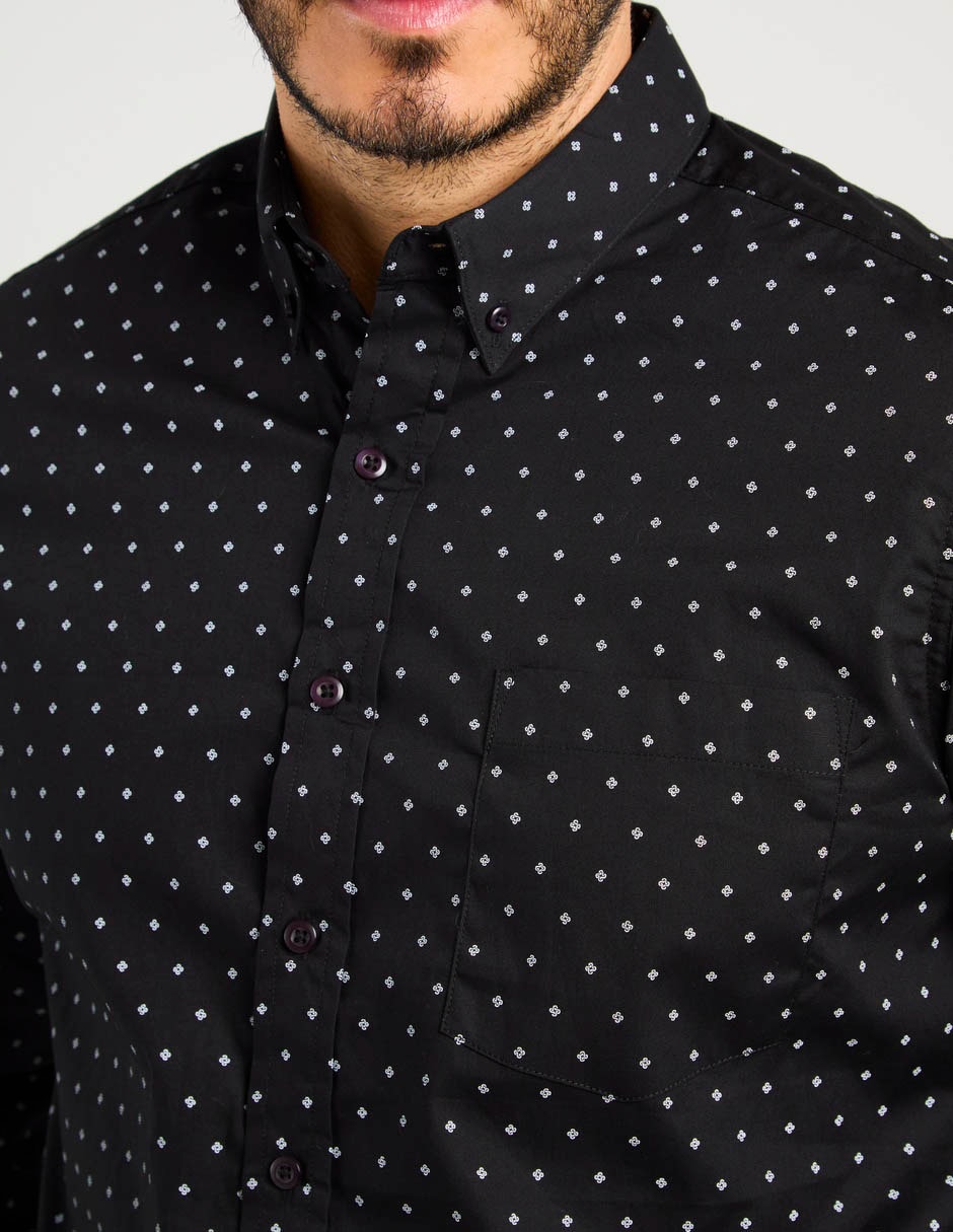 Camisa casual Regent Street de algodón manga larga para hombre
