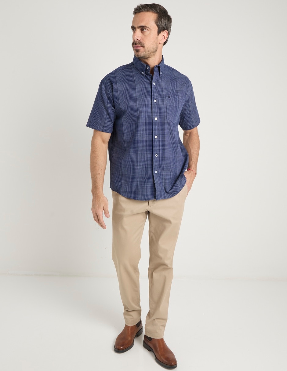 Camisa de algodón manga corta para hombre