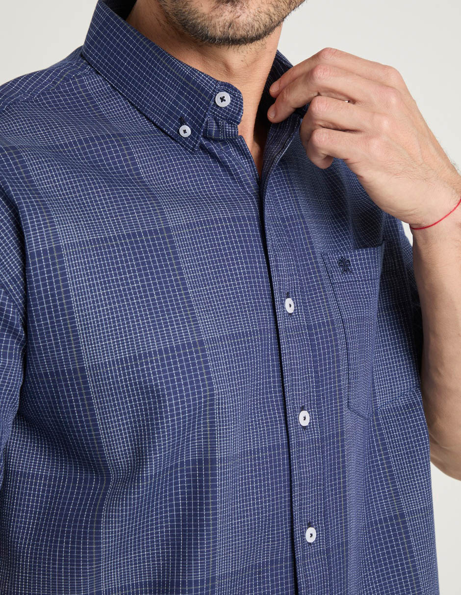 Camisa de algodón manga corta para hombre