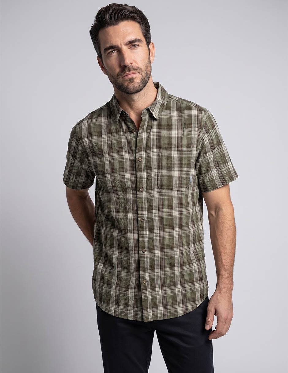 Camisa casual Bass Outdoors de algodón manga corta para hombre
