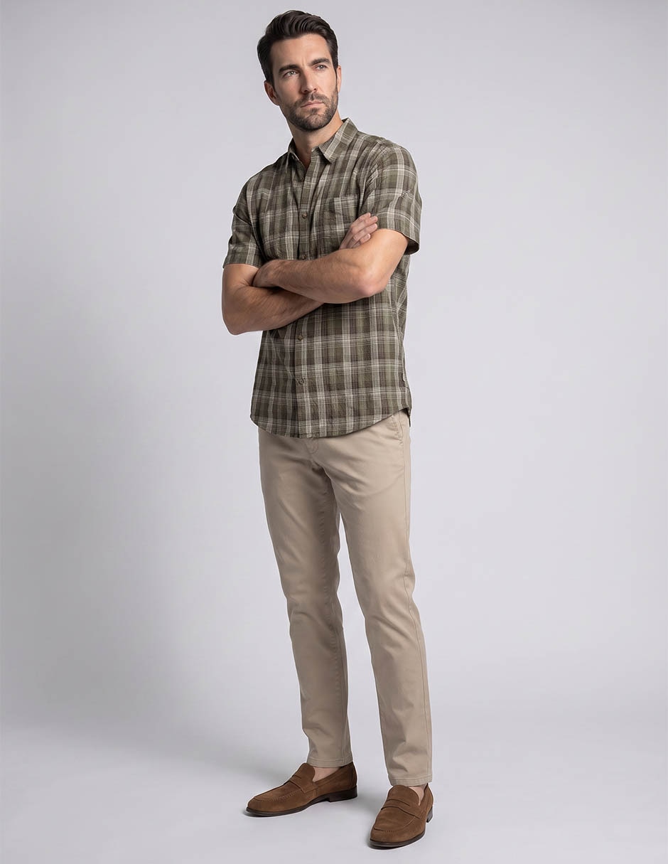 Camisa casual Bass Outdoors de algodón manga corta para hombre