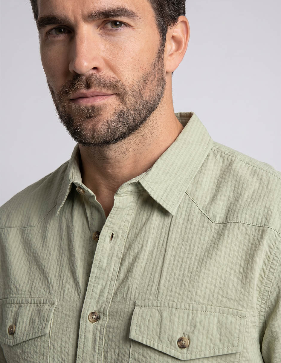 Camisa casual Bass Outdoors de algodón manga corta para hombre