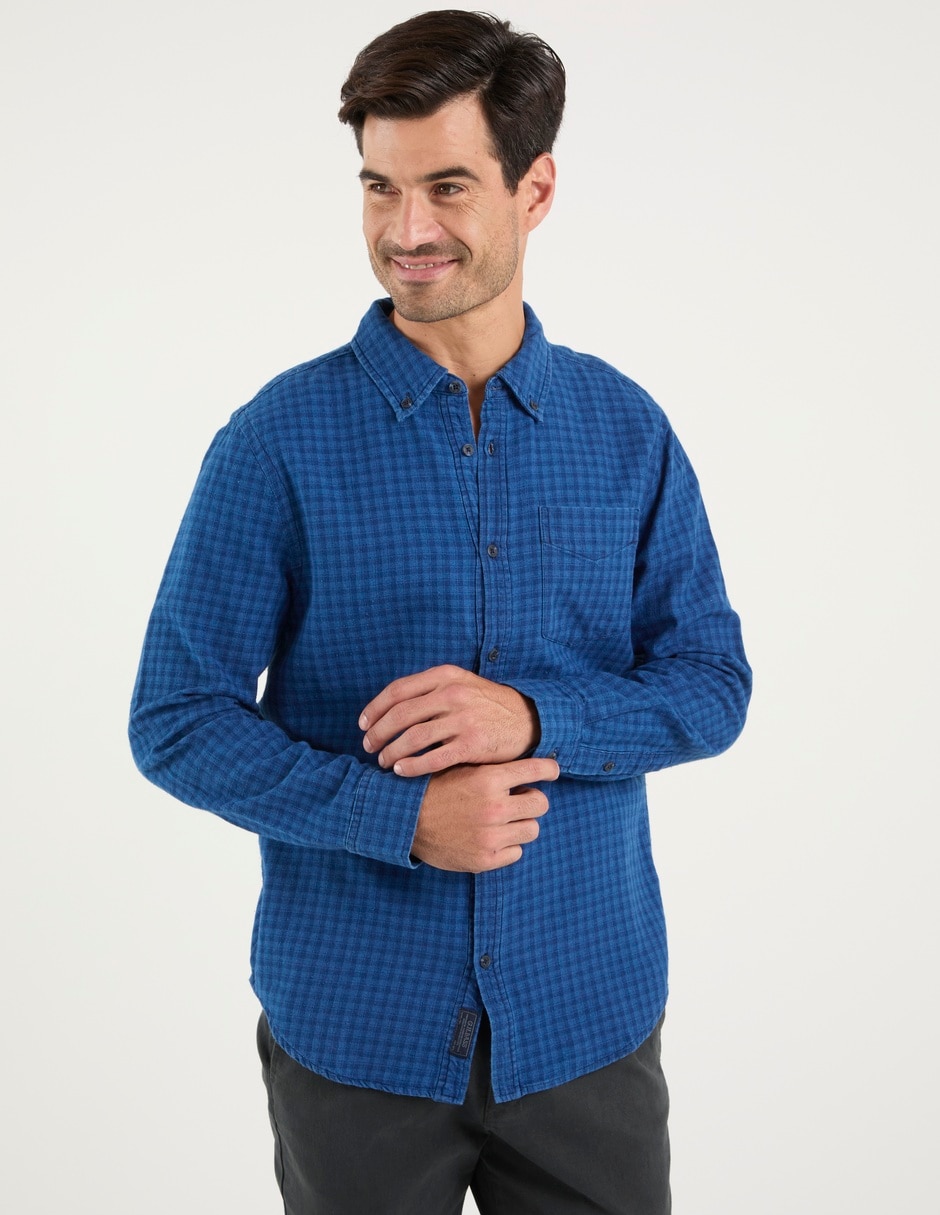 Camisa casual de algodón manga larga para hombre