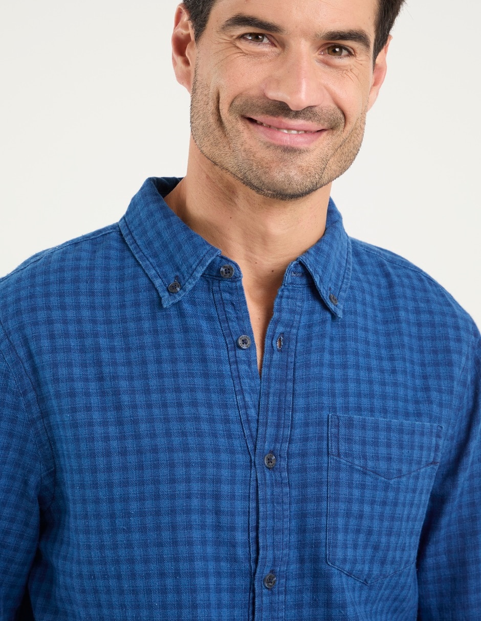 Camisa casual de algodón manga larga para hombre 5