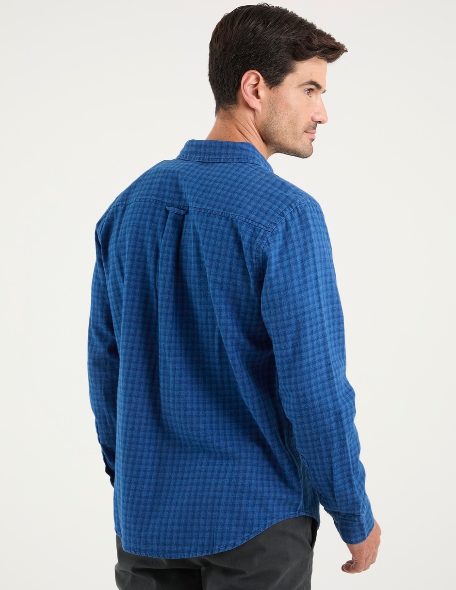 Camisa casual de algodón manga larga para hombre