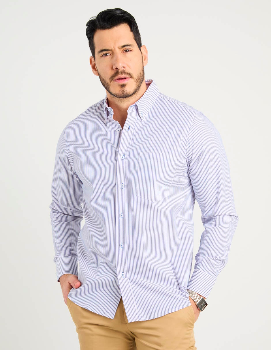 Camisa casual de algodón manga larga para hombre 1