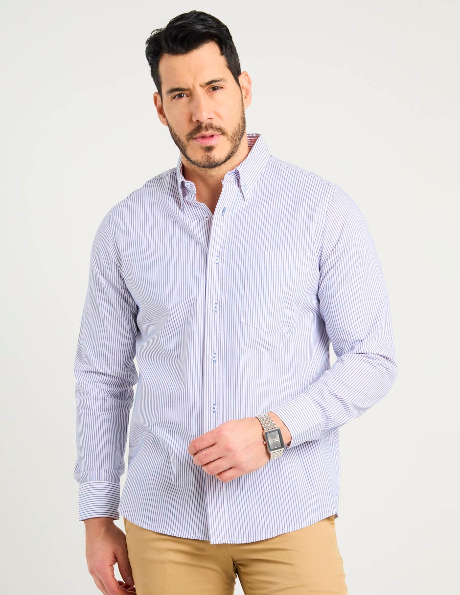 Camisa casual de algodón manga larga para hombre 7