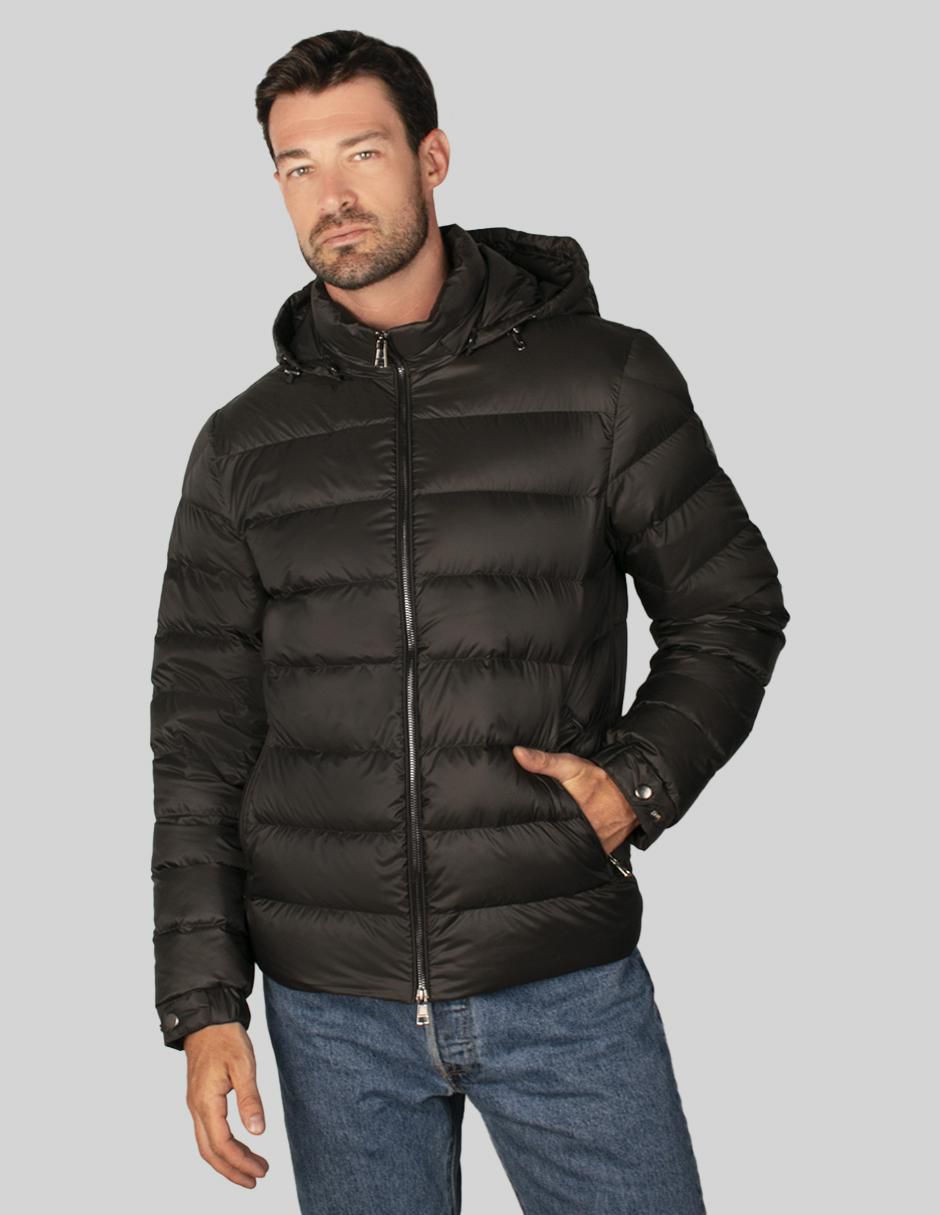 Chamarra capitonada capucha desmontable para hombre 1