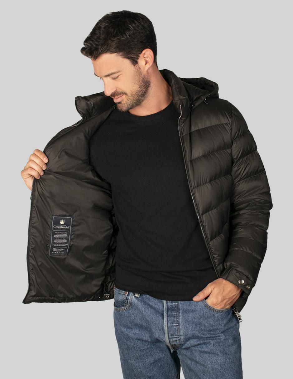 Chamarra capitonada capucha desmontable para hombre 2