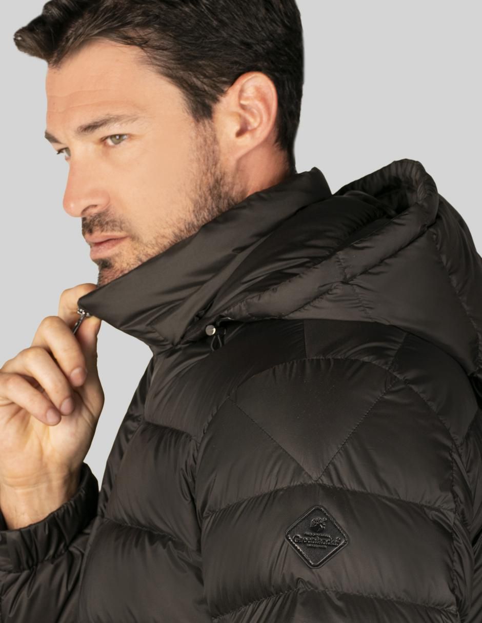 Chamarra capitonada capucha desmontable para hombre 4