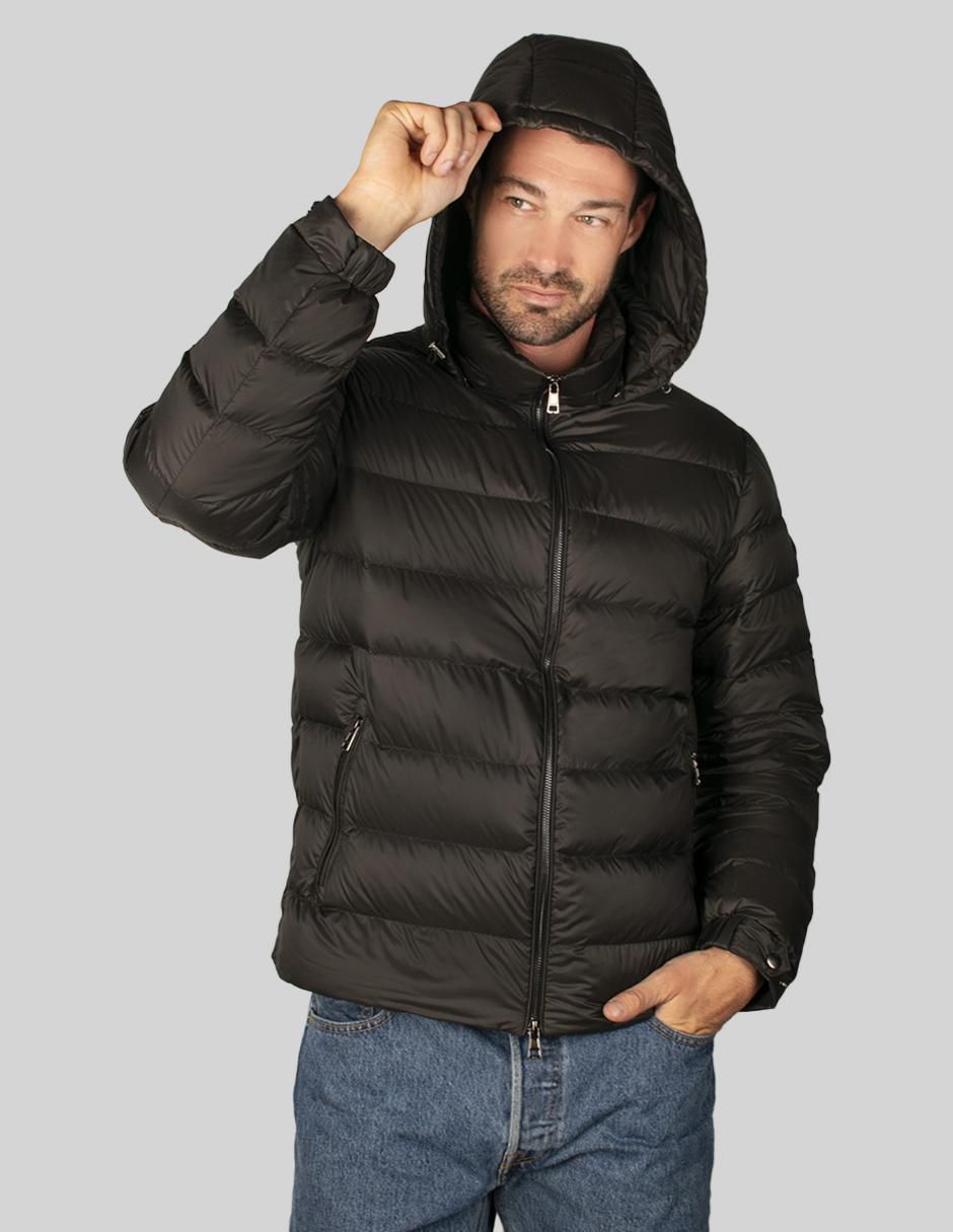 Chamarra capitonada capucha desmontable para hombre 5