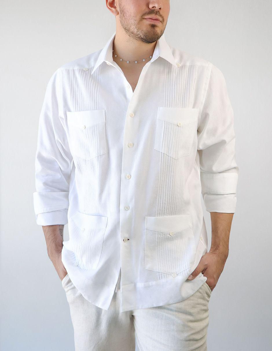 Guayabera manga larga para hombre 2